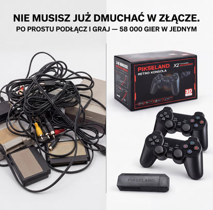 PIKSELAND™ - Konsola Retro Plug & Play + 2 Pady