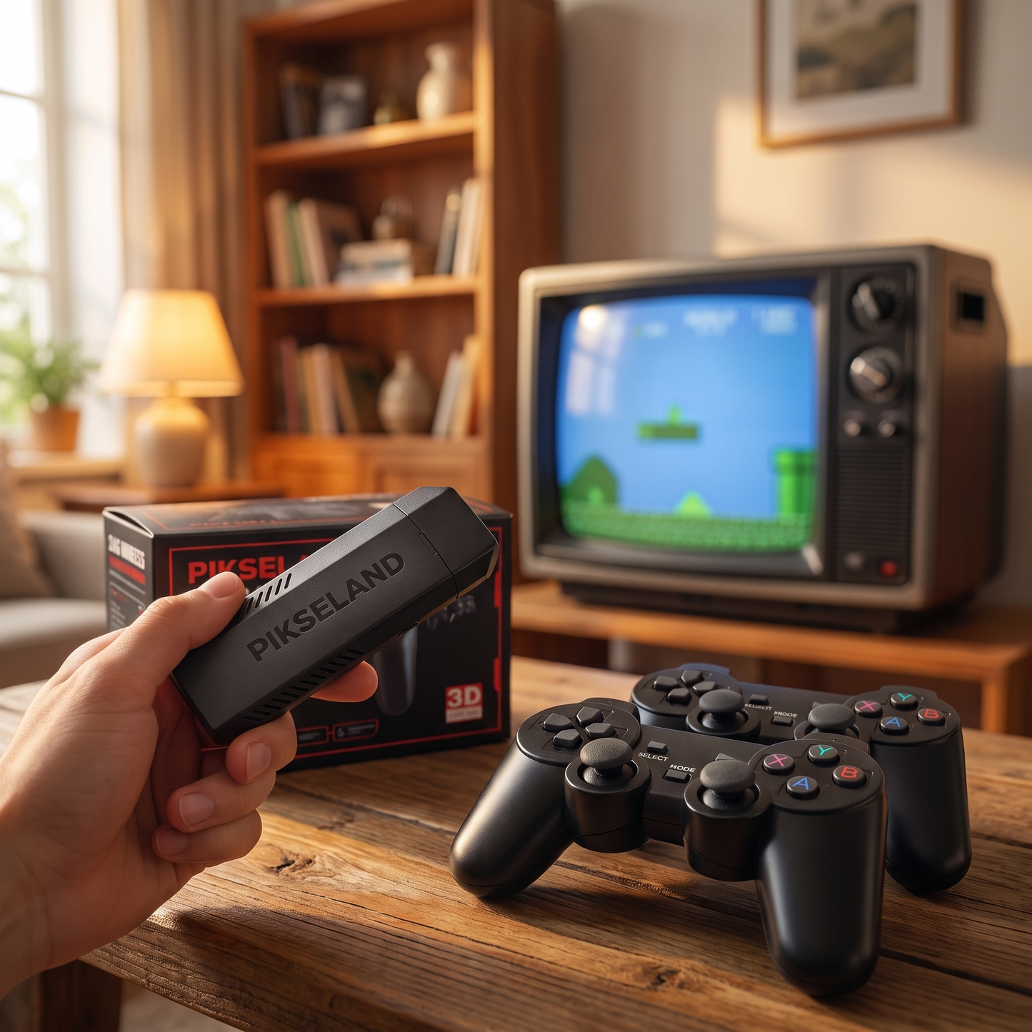 PIKSELAND™ - Konsola Retro Plug & Play + 2 Pady